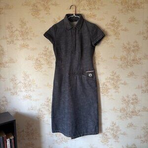 Vintage Y2K Cop Copine denim short sleeve cargo dress dark wash streetwear M